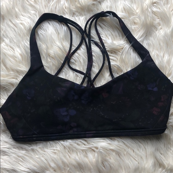 lululemon athletica Other - Lululemon black/purple/green floral pattern bra
